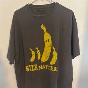 Size Matters Funny Graphic Tee Gray Size 2XL
